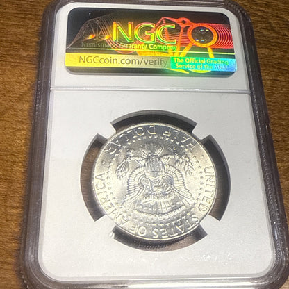 1964 D 50C Kennedy Half Dollar NGC MS64. Ultra Breaks Silver Label