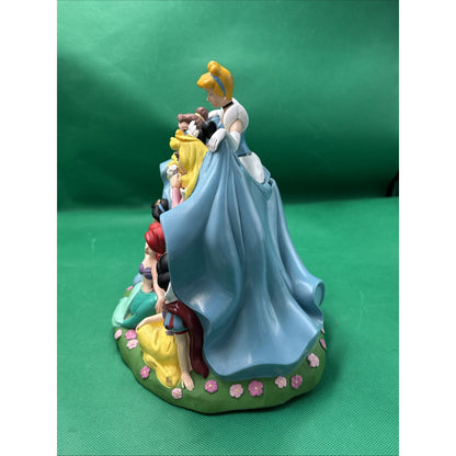 Vintage Disney Parks Piggy Bank 7 Princesses Plastic Coin Bank 9" Tall
