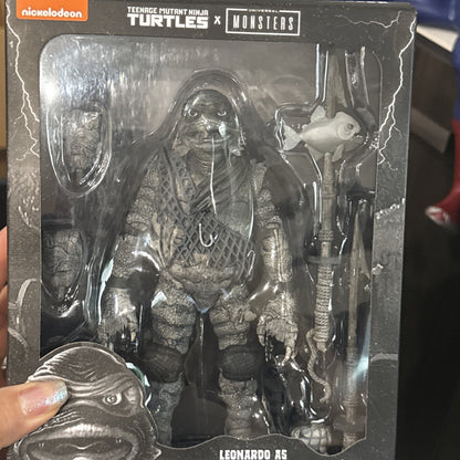 Universal Monsters TMNT Black White Leonardo as the Creature From Black Lagoon