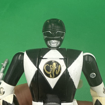 Vintage 1993 Mighty Morphin Power Rangers Black Ranger Flip Head Figure One Axe