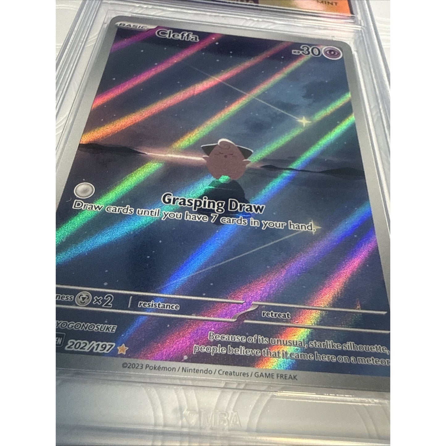 2023 Pokemon Cleffa 202/197 IR Obsidian Flames MBA 9 Mint Illustration Rare