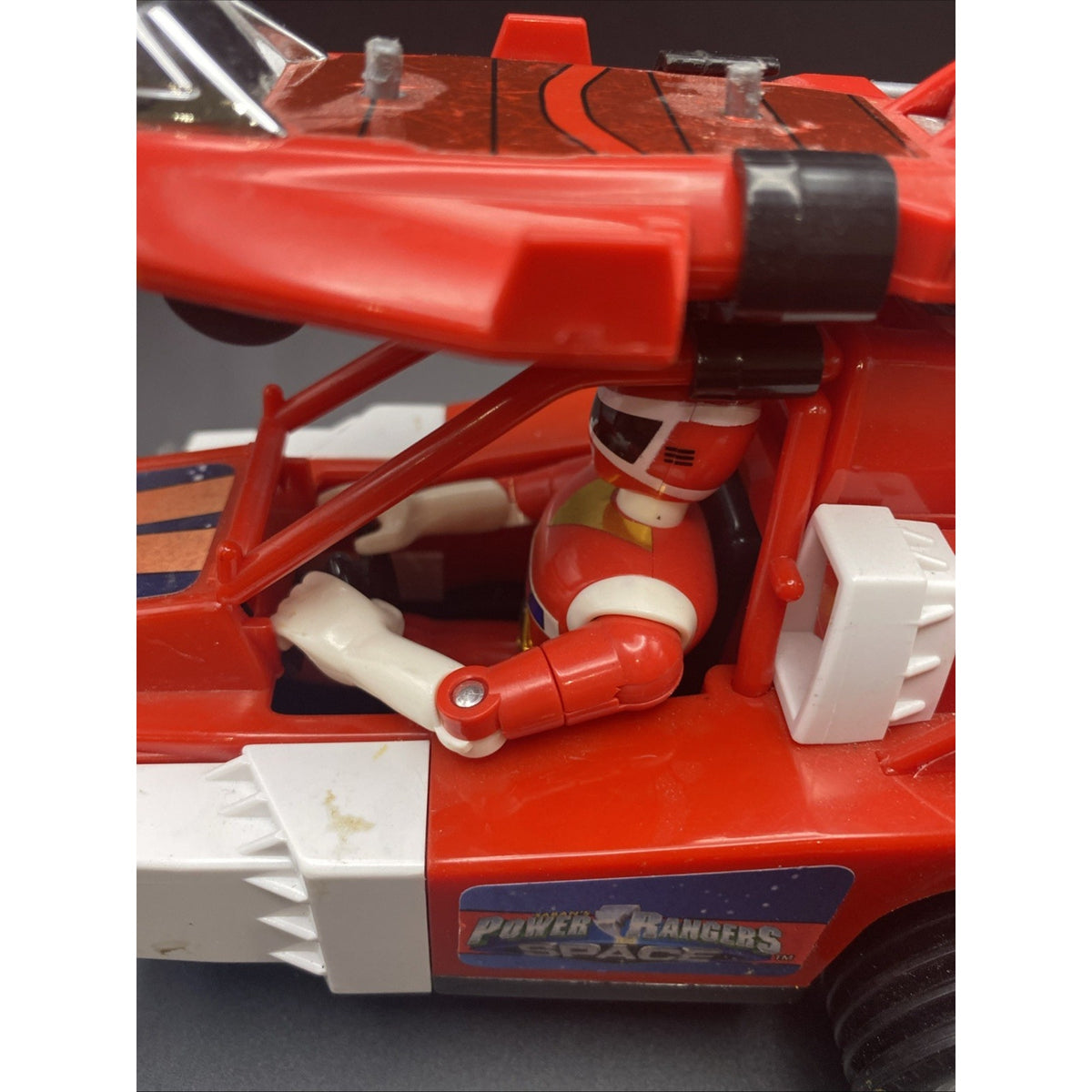 Bandai 1998 Power Rangers In Space Deluxe red Galactic Rover Vehicle, Complete