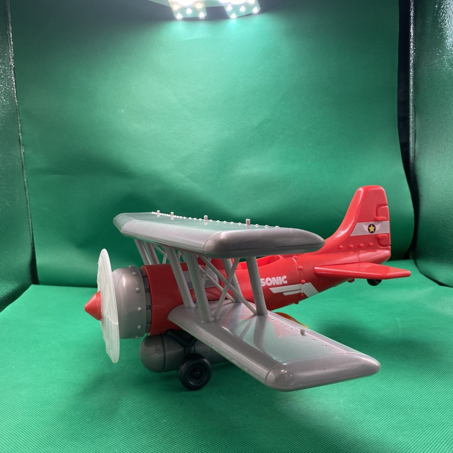 Sonic The Hedgehog Biplane Light Up Engine Flame Propeller -Toy Needs Batteries