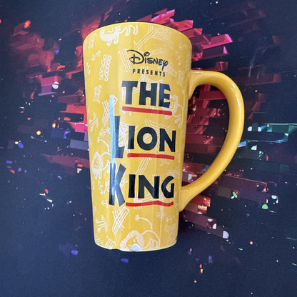 Disney The Lion King Broadway Musical Yellow & Black Tall 6" Coffee Mug Damage
