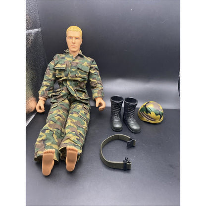 Power Team 12" Action Figure Military Soldier With Uniform Boots Hat Accessories
