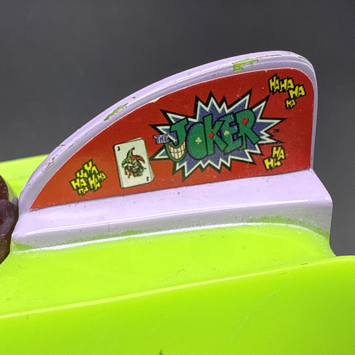 Vintage 2000 Carl's Jr Hardees DC Comics The Joker Mobile Green Toy Car Loose
