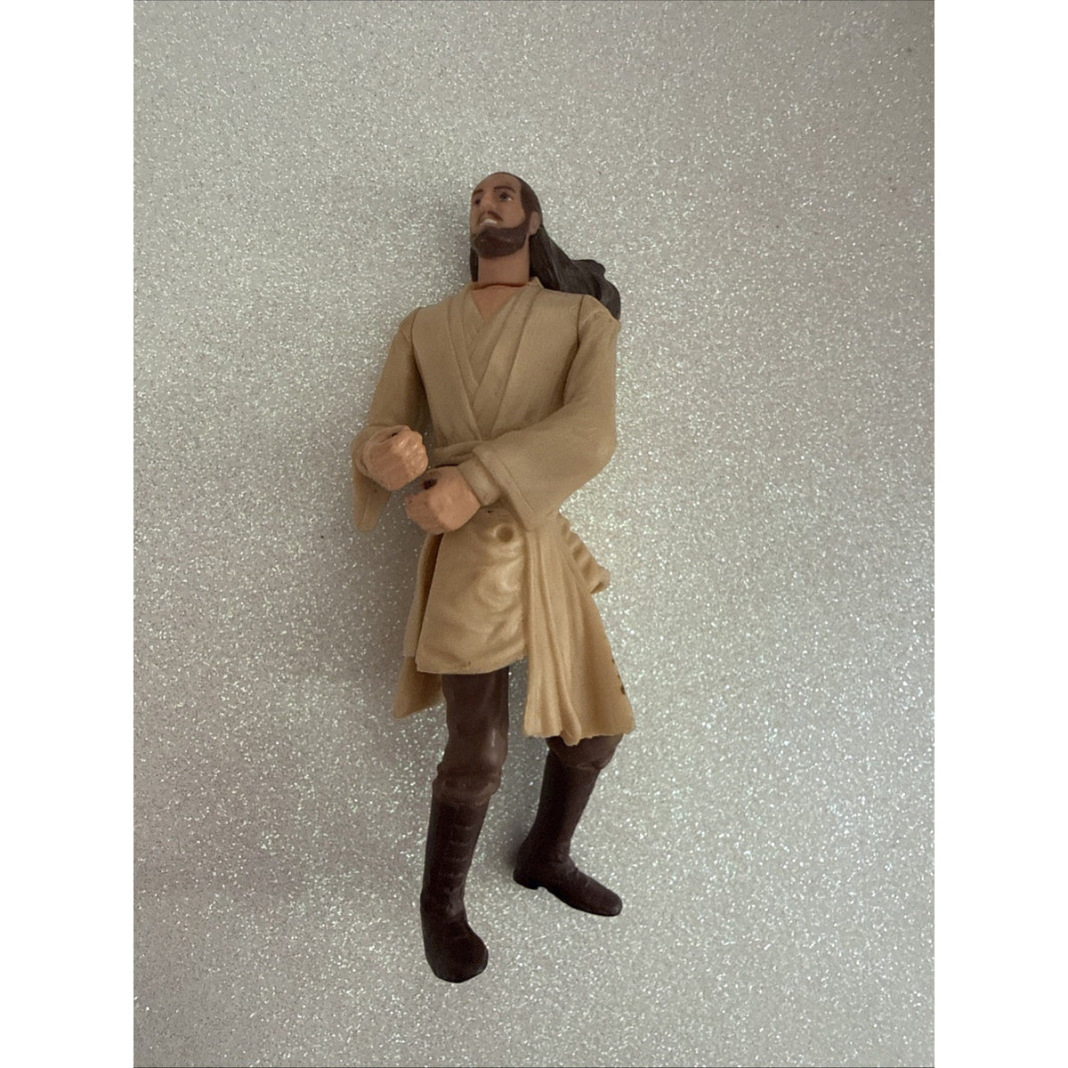 Star Wars Qui Gon Jinn 1998 Vintage Jedi Hero Hasbro Toy Liam Neeson 4" #33