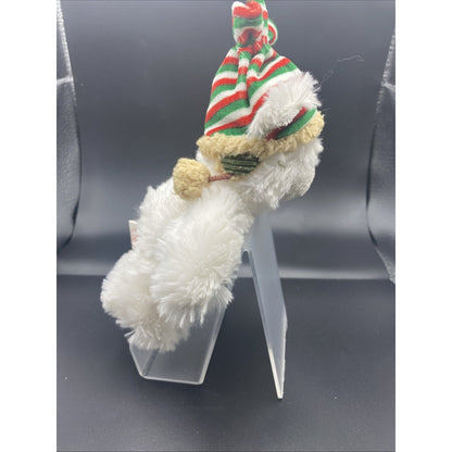 TY Beanie Baby Polar Bear Plush with Christmas Hat Holiday Stuffed Animal