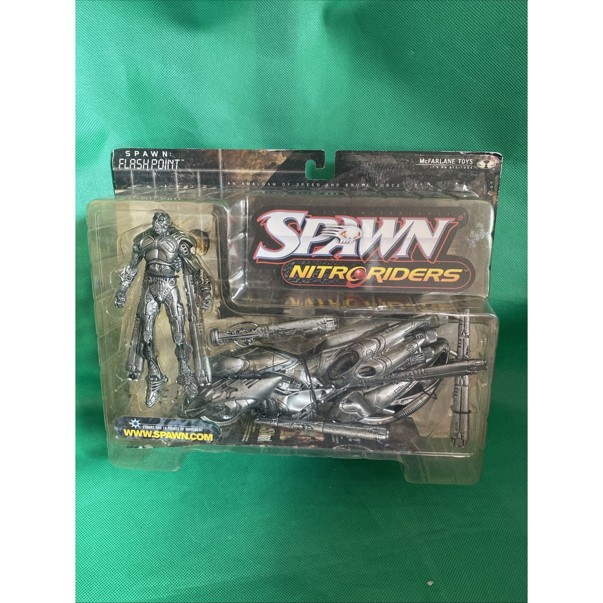 Spawn Nitro Riders Green Vapor Gold Action Figure McFarlane Series 16 New 1999