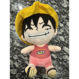 One Piece Monkey D. Luffy Plush Stuffed Anime Doll Toy Yellow Hat 8-9 In Cute