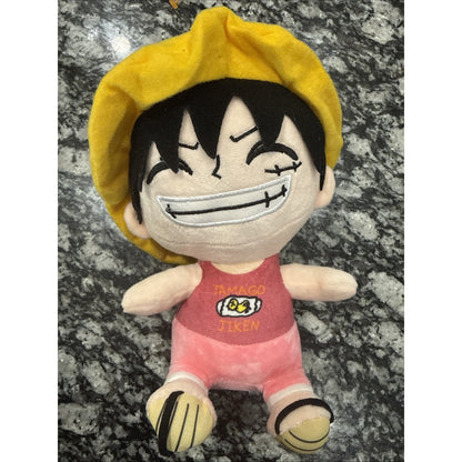 One Piece Monkey D. Luffy Plush Stuffed Anime Doll Toy Yellow Hat 8-9 In Cute