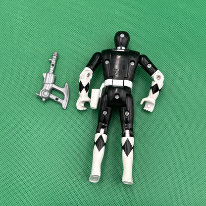 Vintage 1993 Mighty Morphin Power Rangers Black Ranger Flip Head Figure One Axe