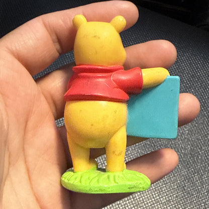 HTF Winnie POOH Bear Holding HONEY POT Picture PVC Figure DISNEY 3"
