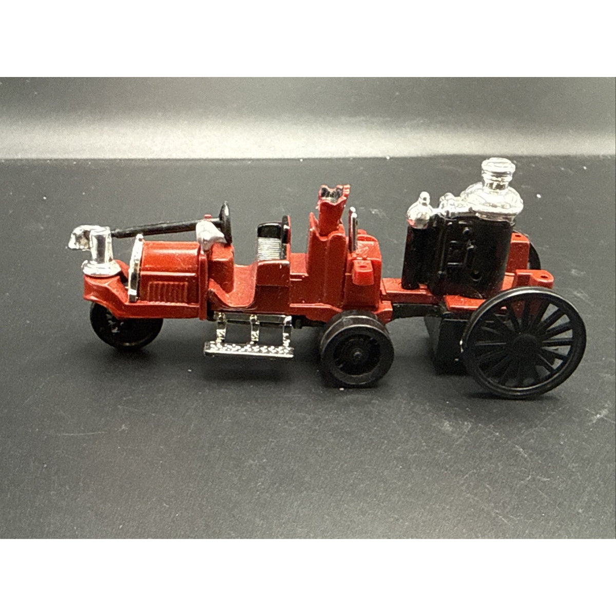 Vintage Red & Black Steam Fire Engine Die-Cast Toy – Antique Style Fire Truck...