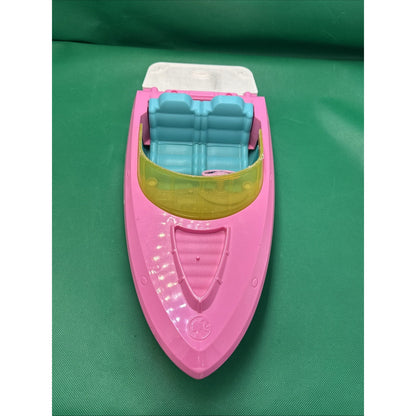 Barbie Pink Speedboat Toy Vehicle with Teal Hull and Swim Platform