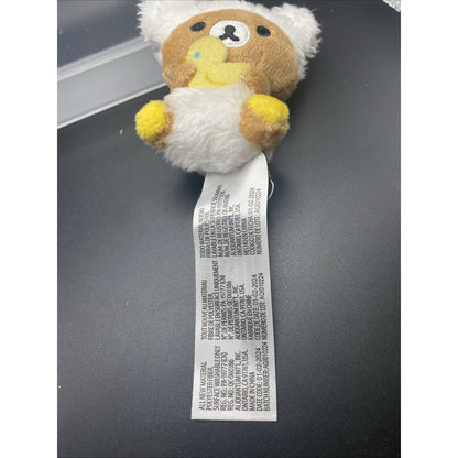 San-X Rilakkuma 2” Hanging Micro Plush Toy Baby Bear Holding Rubber Duckie-RARE