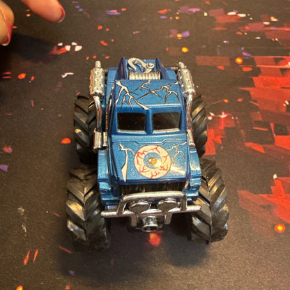 New Ray Friction Powered Push N Go Mini Monster Truck Blue Nightmare