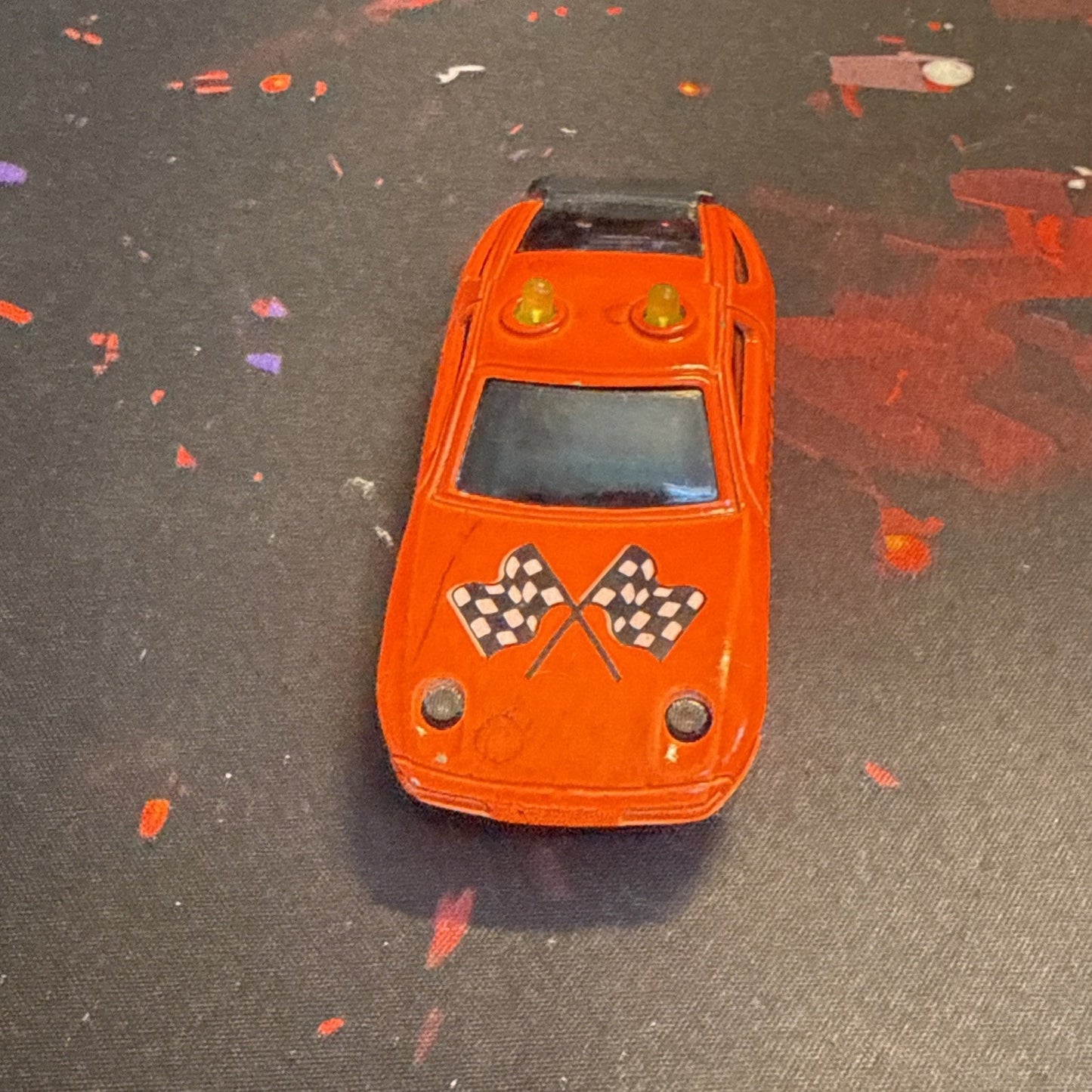 Vintage Sonic Flashers Majorette Pace Car Rare Orange Car Toy