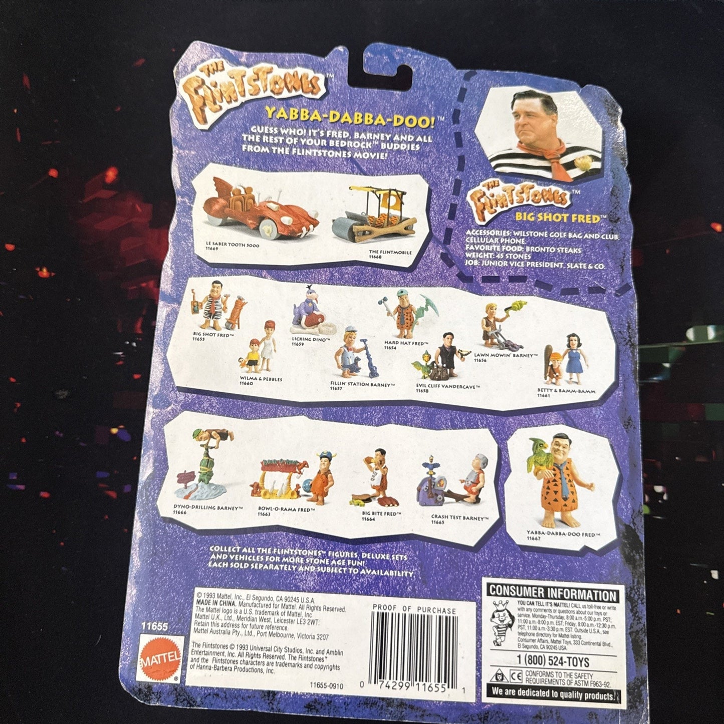 1993 Mattel, The Flintstones: Big Shot Fred NIP