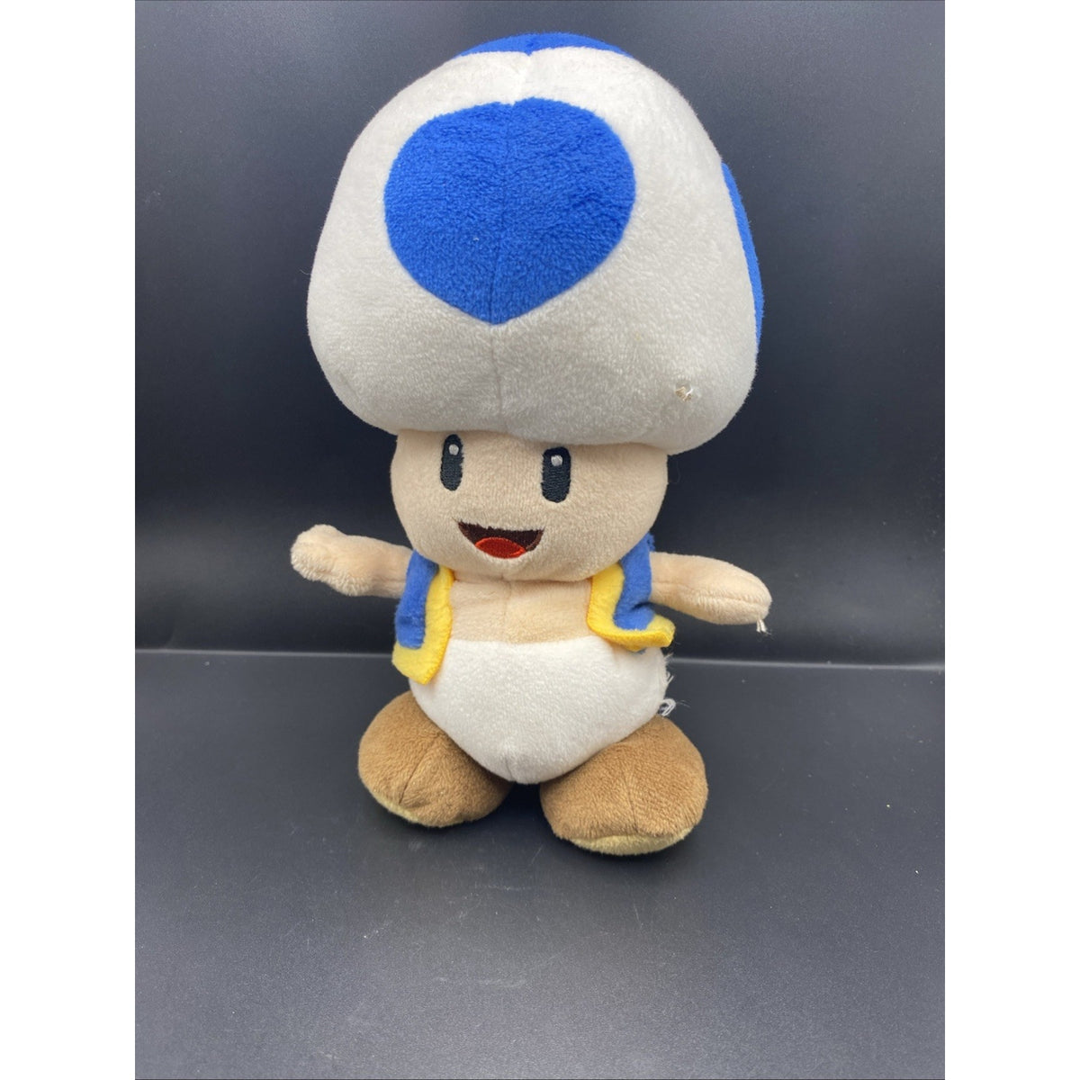 Super Mario - 2010 Toad 8 Inch Collectible Plush San-ei Little Buddy Blue