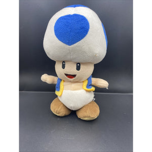 Super Mario - 2010 Toad 8 Inch Collectible Plush San-ei Little Buddy Blue