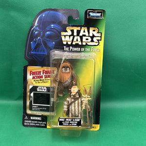 Star Wars Power Of The Force Ewoks Wicket Logray 3.75" Figure Freeze Frame 1997