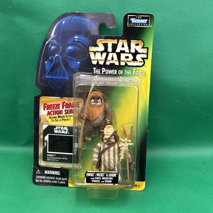 Star Wars Power Of The Force Ewoks Wicket Logray 3.75" Figure Freeze Frame 1997