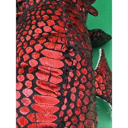 Nanco Red Winged Dragon Snake Scales Plush Toy Black Silver Iridescent 13" 2020