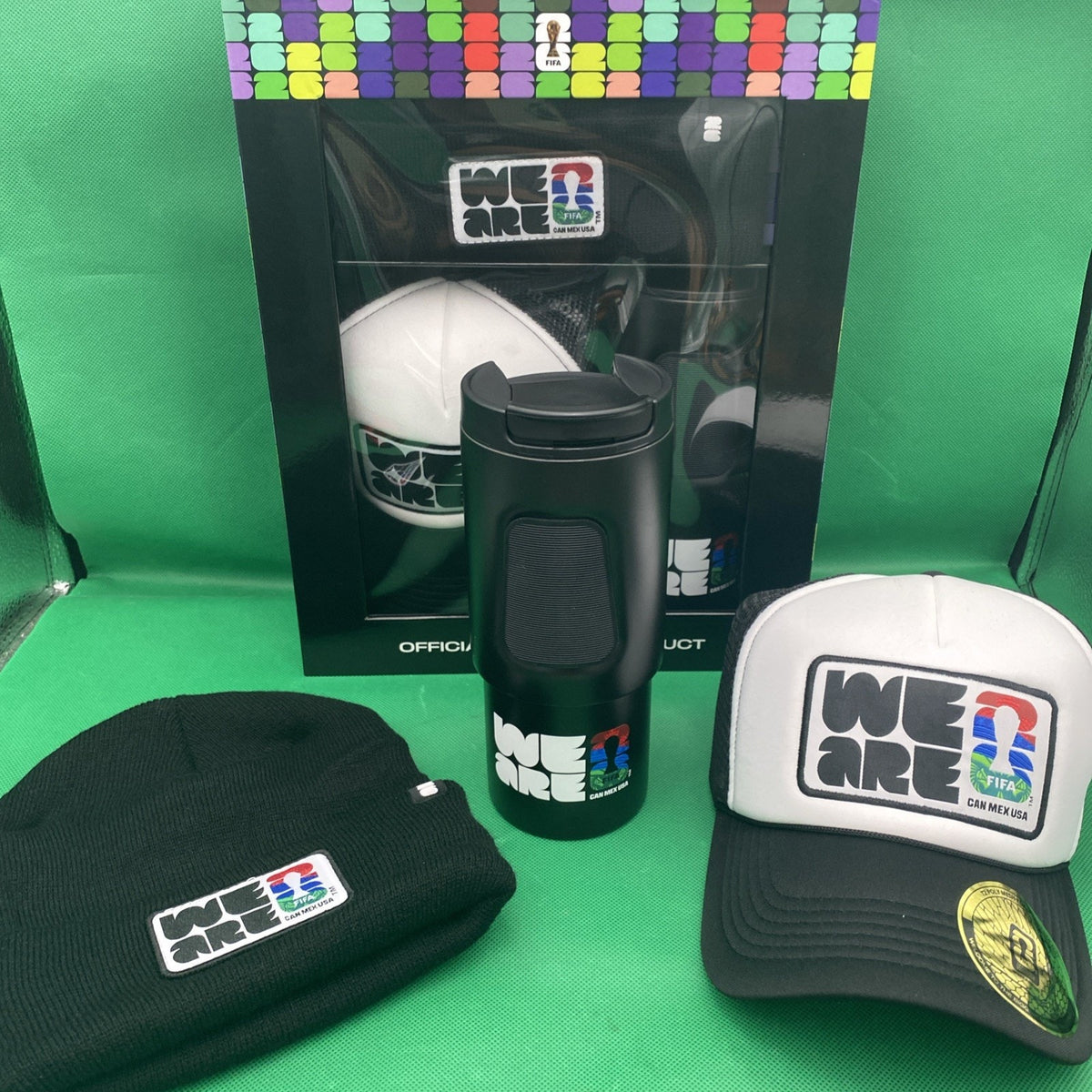2026 FIFA World Cup Trucker Hat Beanie Water Bottle 3-Piece Gift Set NEW