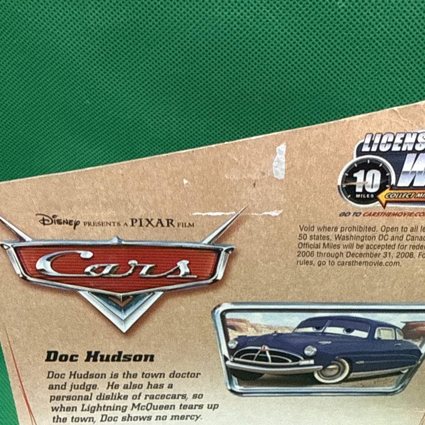 2005 Disney Presents Pixar Film Cars Doc Hudson Desert Card 16 NIP Mattel H6410
