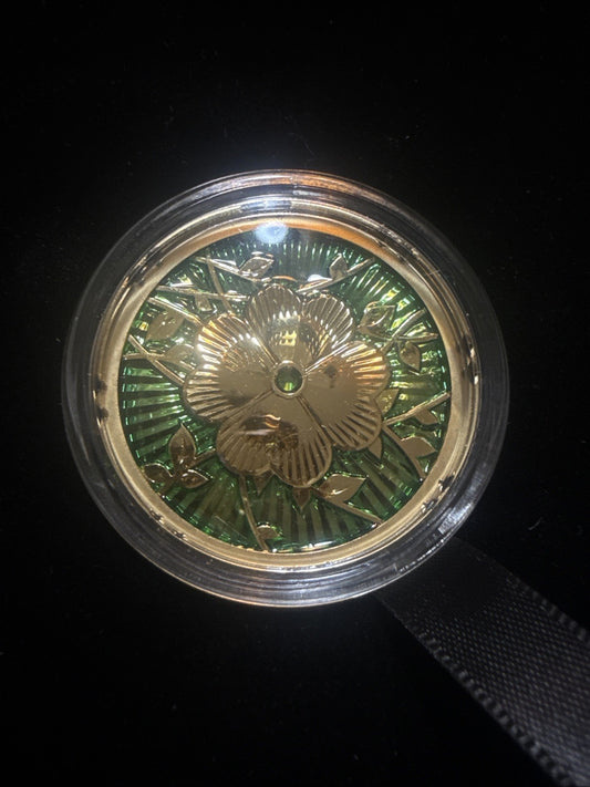 2025 1 Oz .9999 Silver CIT Cook Islands Evergreen Clover Gold Gilded Silver Coin