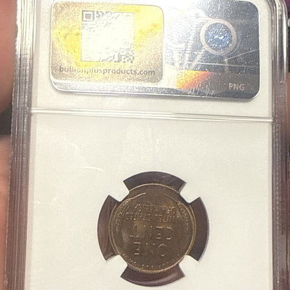 1931-S 1c NGC MS-64 RB Lincoln Wheat Cent Amazing Color