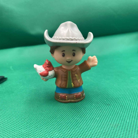 Fisher Price Little People Replacement Farmer Cowboy 2016 Holding a Chicken