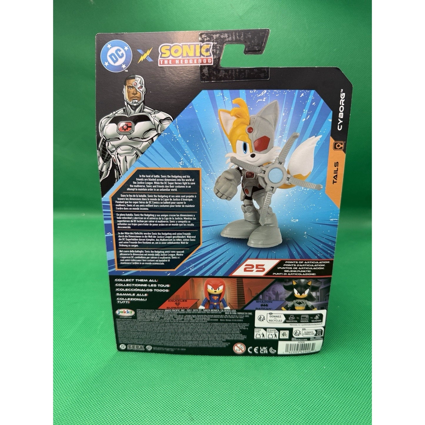 DC x Sonic the Hedgehog TAILS CYBORG 5-inch Action Figure Brand New Superhero