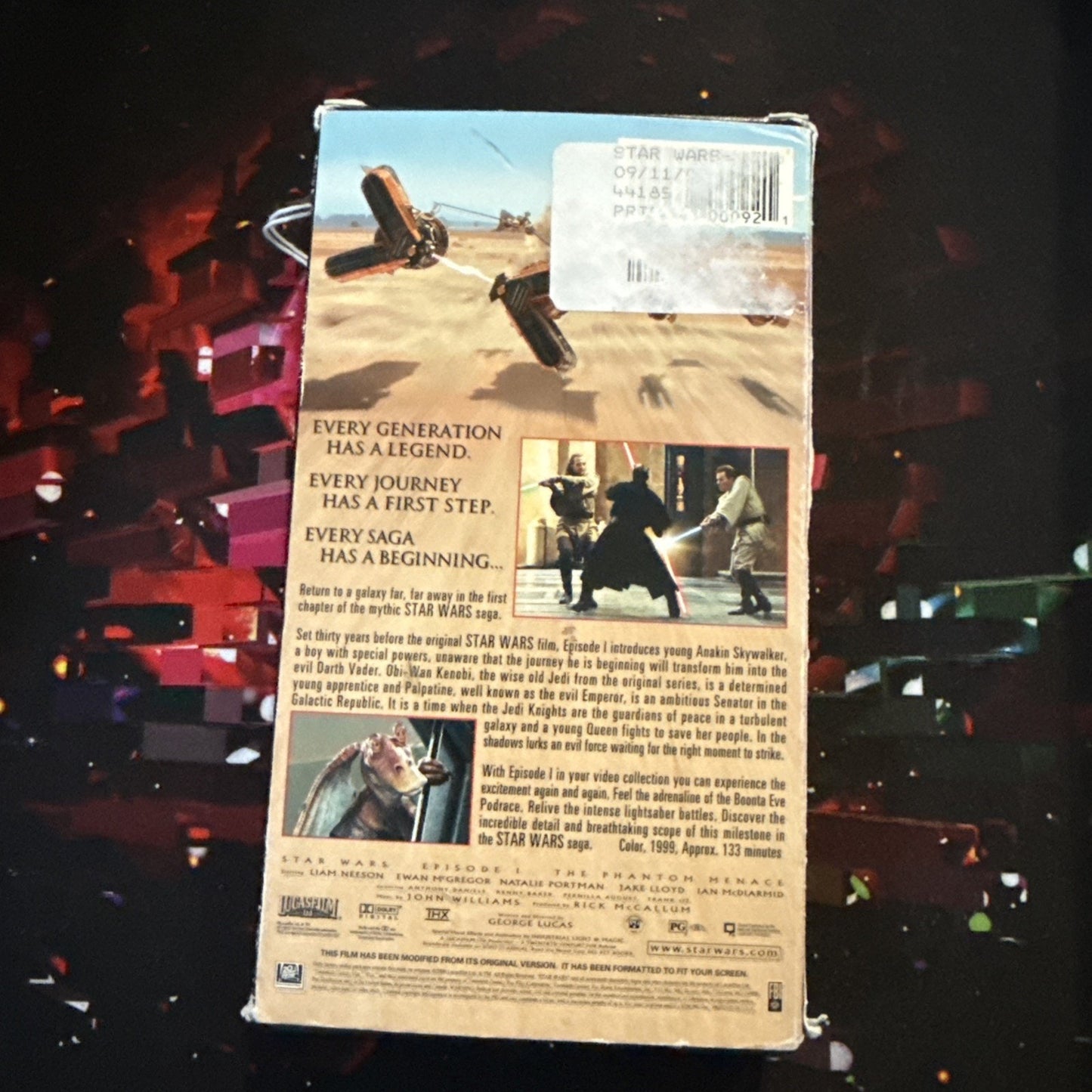 Vintage Rare Mint Condition Star Wars The Phantom Menace VHS Tape