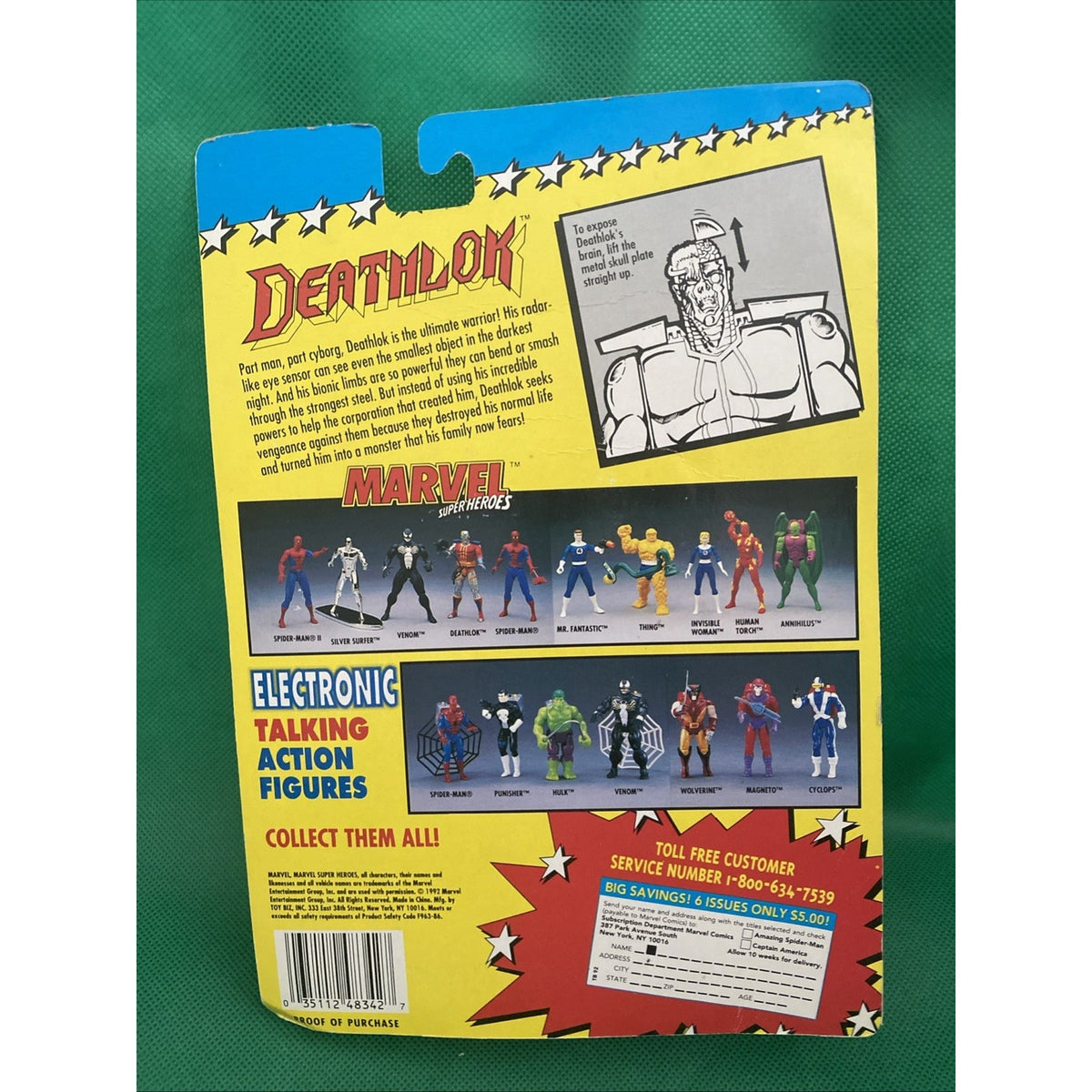 Marvel Super Heroes (1992) DEATHLOK 5" Action Figure w/Accessories! #4834