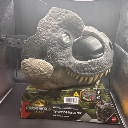 Jurassic World Rebirth T-Rex Rage N Roar Mask with LED Light up Eyes Blink NEW
