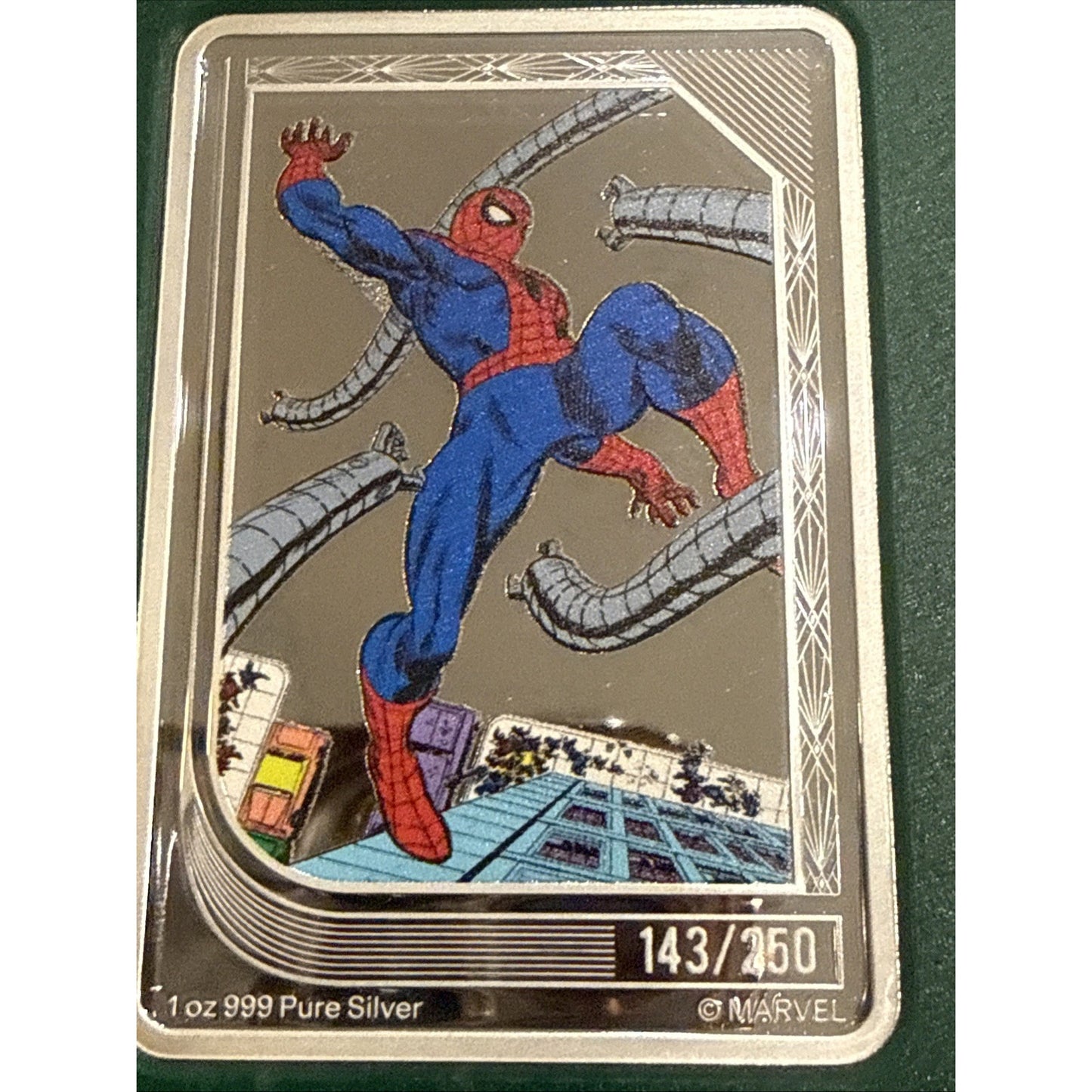 2026 Agoro SPIDER-MAN Comic Art Trading Coin Emerald Mintage 1oz Silver #143/250