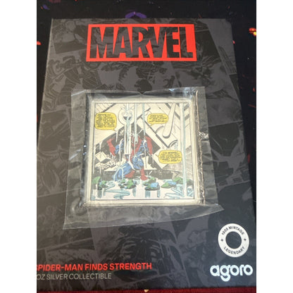 2026 Marvel Spider-Man Finds Strength Silver 1 oz Agoro Art Bar - 1000 Minted!
