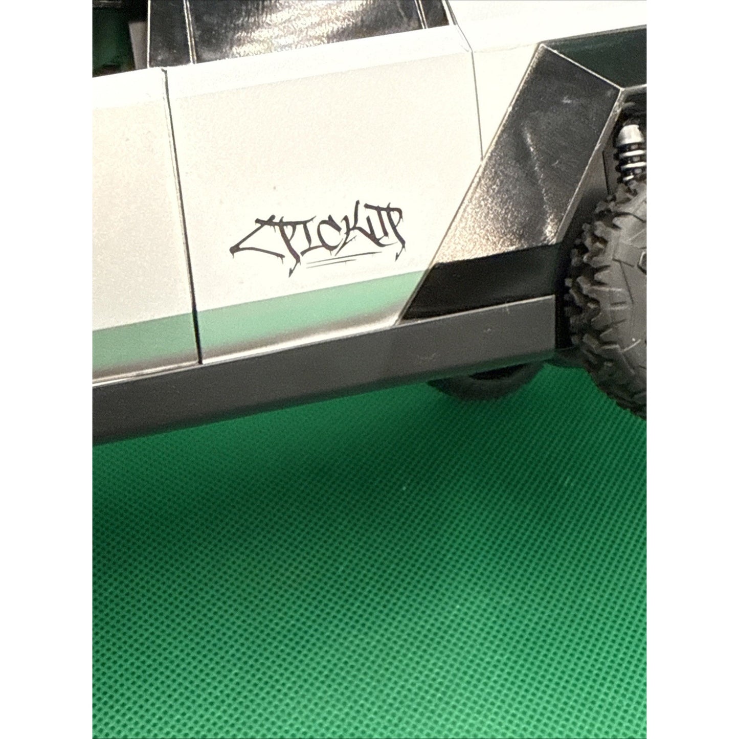 UNKNOWN BRAND PLASTIC SILVER CYBER TRUCK LOOKING FRICTION VEHICLE, Sound Tested