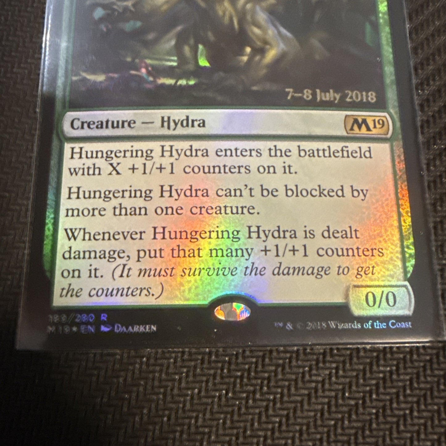 MTG Hungering Hydra Foil #189 Core Set 2019 M19 Magic the Gathering NM Stamped