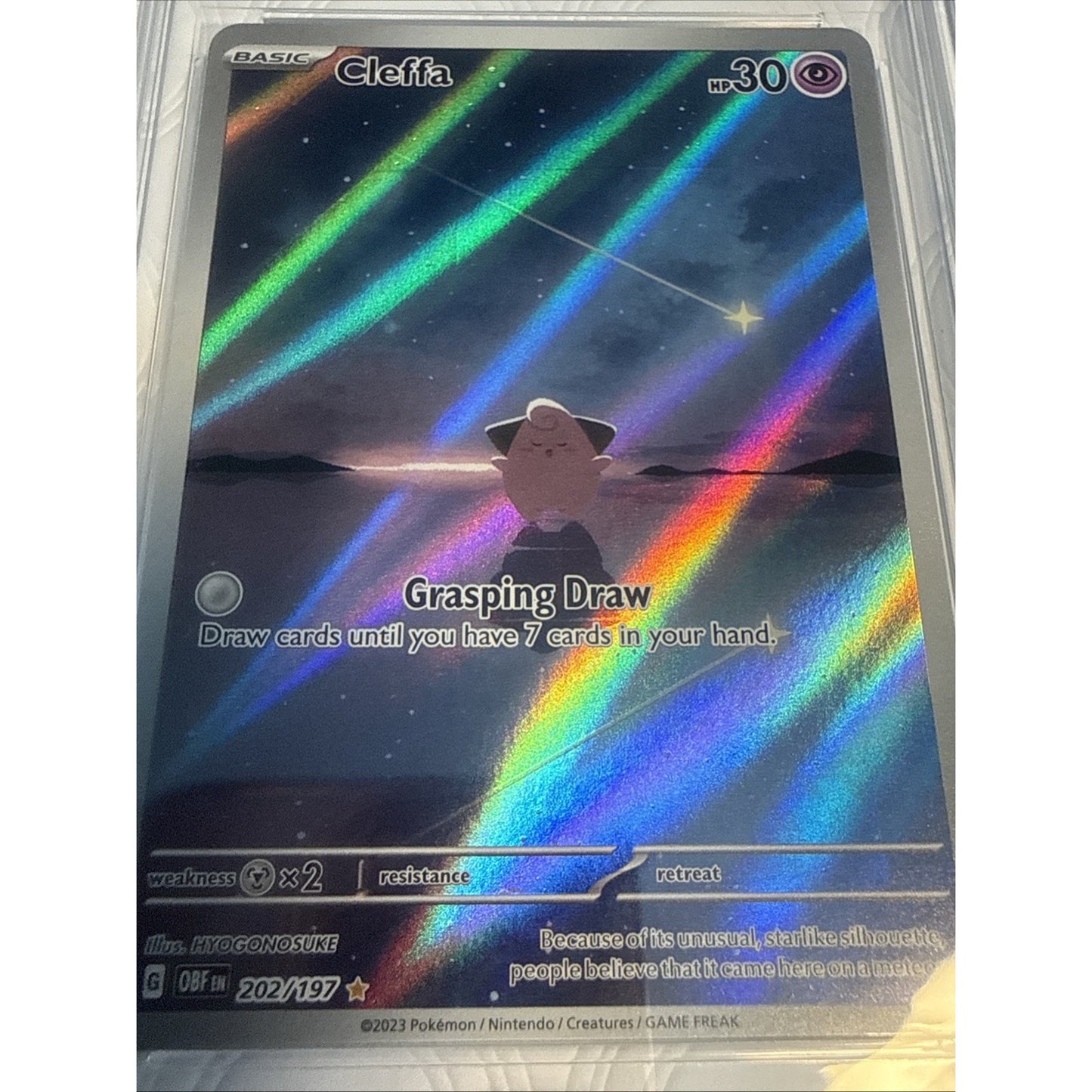 2023 Pokemon Cleffa 202/197 IR Obsidian Flames MBA 9 Mint Illustration Rare