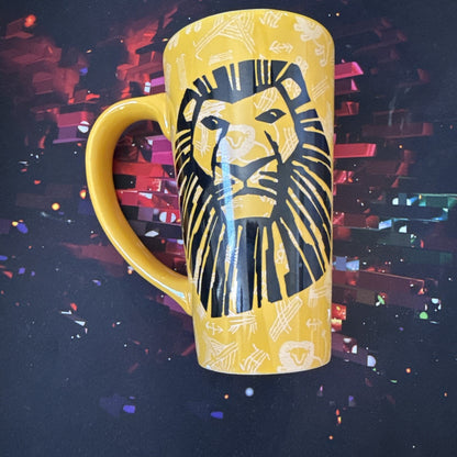 Disney The Lion King Broadway Musical Yellow & Black Tall 6" Coffee Mug Damage