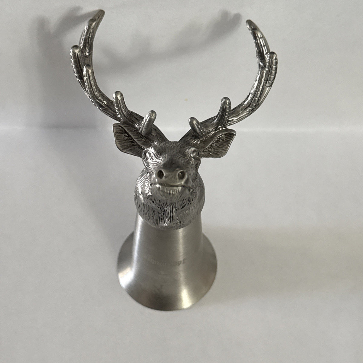 Jagermeister Stainless Metal Shot Glass Pewter Stag Buck Head Logo