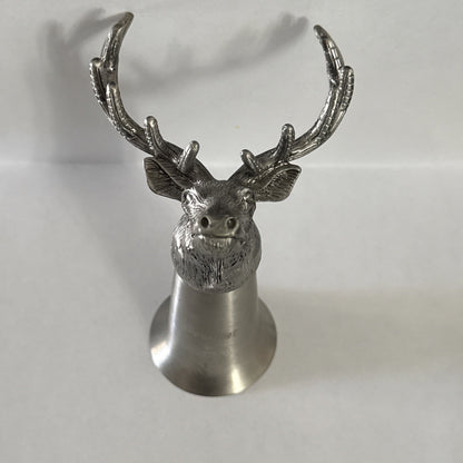 Jagermeister Stainless Metal Shot Glass Pewter Stag Buck Head Logo