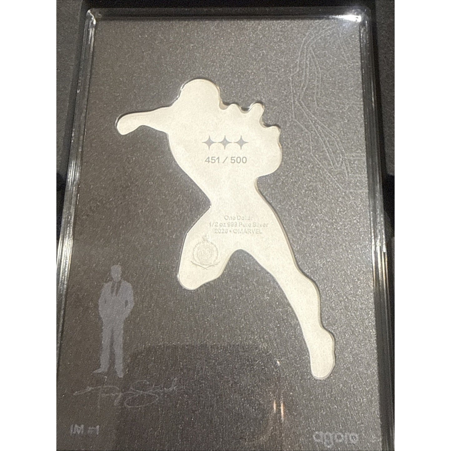 2026 Agoro Marvel Iron Man 1/2 oz 999 Silver Tier 3 Fully Engraved Coin #451/500