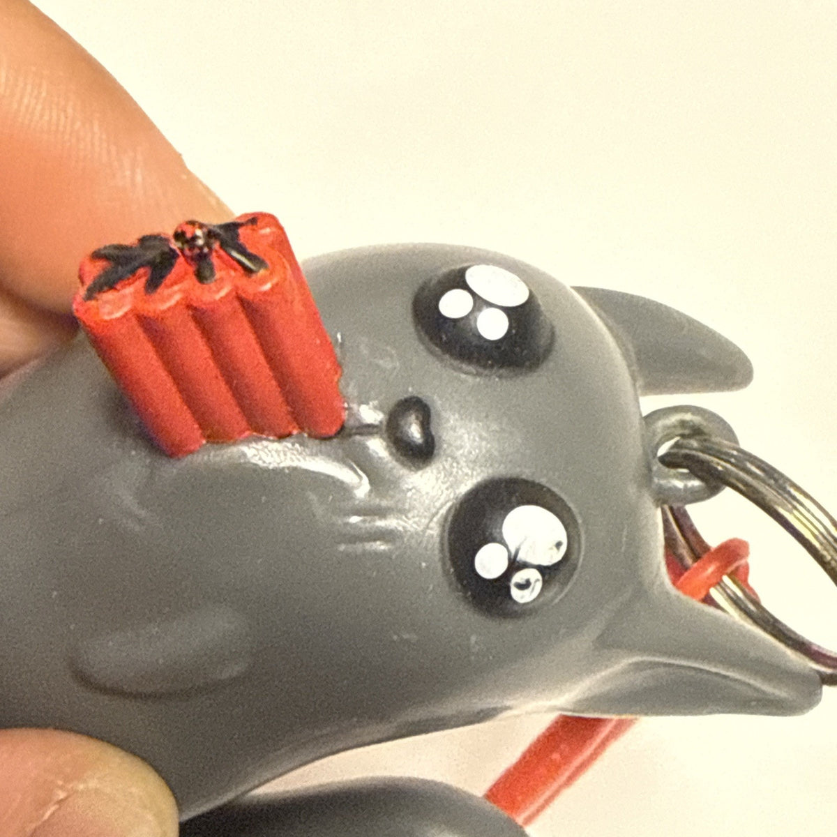 Exploding Kittens Devil Cat With TnT Keychain Backpack Clip