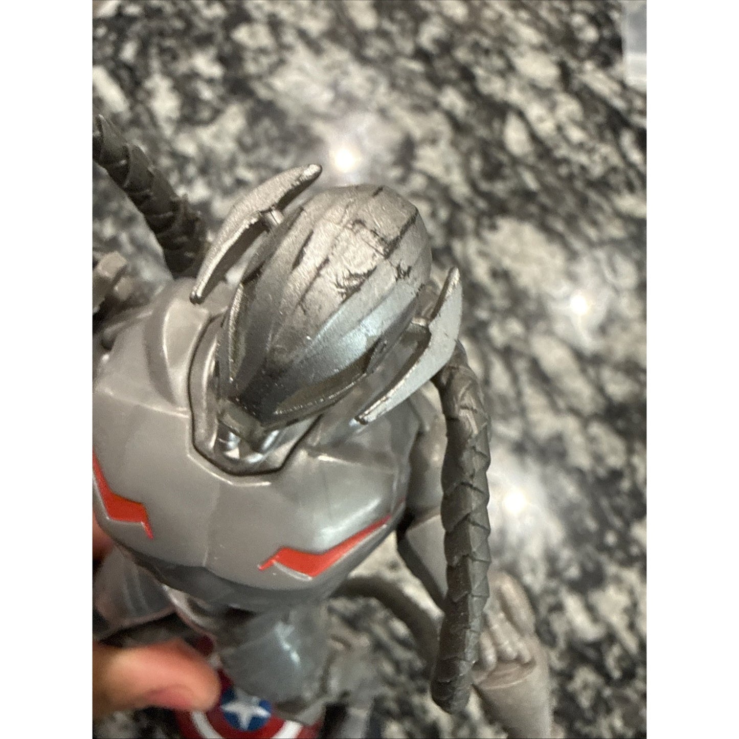 Hasbro Marvel Playmation Ultron Figure Display Base Plastic Gray Red Black 7in