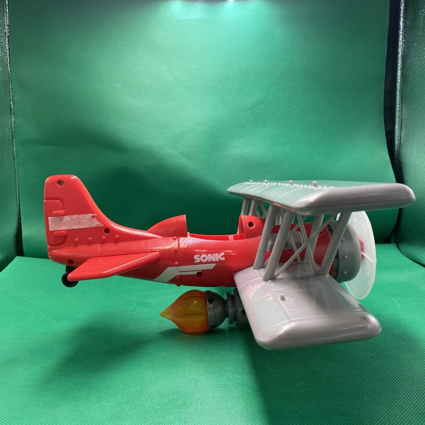 Sonic The Hedgehog Biplane Light Up Engine Flame Propeller -Toy Needs Batteries