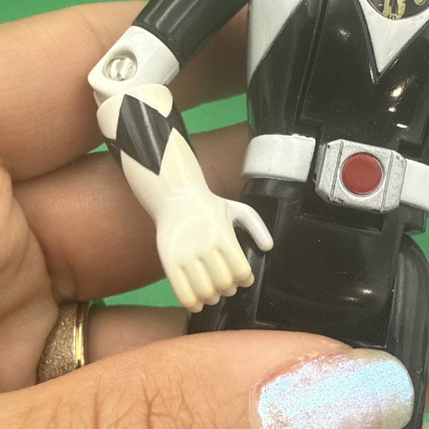 Vintage 1993 Mighty Morphin Power Rangers Black Ranger Flip Head Figure One Axe